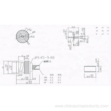 CCTV coaxial cable bnc connector conector adapter balun